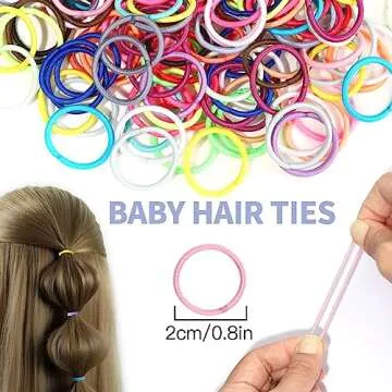 YGDZ 312PCS Elastic Hair Tie 24 Colors Small Ponytail Holder, 2cm Hair Bands for Girls, Hair Accessories for Toddlers Baby Kids, for Christmas Gift