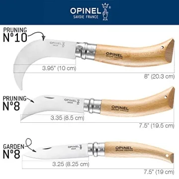 Opinel No. 8 Lightweight Pruning Knife for Gardening and Foraging