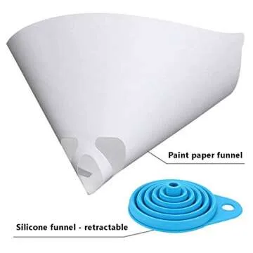Cooyeah 150 PCS 100 Micron Paint Cone Paint Strainers with 1 Pcs Silicone Funnel, 100 Micron Strainer Fine Nylon Mesh Funnel for Automotive, Spray Guns, Arts & Crafts, Painting Projects
