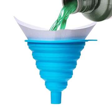 Cooyeah 150 PCS 100 Micron Paint Cone Paint Strainers with 1 Pcs Silicone Funnel, 100 Micron Strainer Fine Nylon Mesh Funnel for Automotive, Spray Guns, Arts & Crafts, Painting Projects