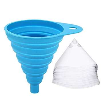 Cooyeah 150 PCS 100 Micron Paint Cone Paint Strainers with 1 Pcs Silicone Funnel, 100 Micron Strainer Fine Nylon Mesh Funnel for Automotive, Spray Guns, Arts & Crafts, Painting Projects