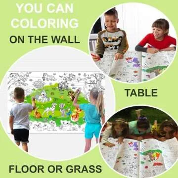 ALEX Art Jumbo Poster - Cute Cats and Dogs Giant Coloring Poster for Kids - Large Wall or Table - Fu...