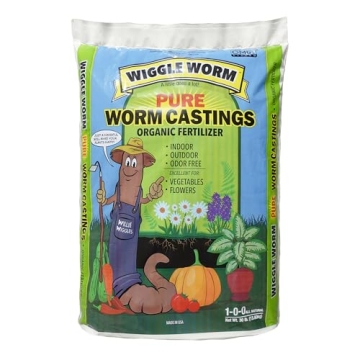 Wiggle Worm 100% Pure Organic Worm Castings Fertilizer, 30-Pounds - Improves Soil Fertility and Aera...