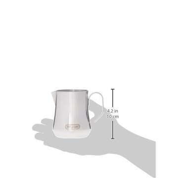 De'Longhi DLSC060 Milk Frothing Jug, 12 oz, Stainless Steel