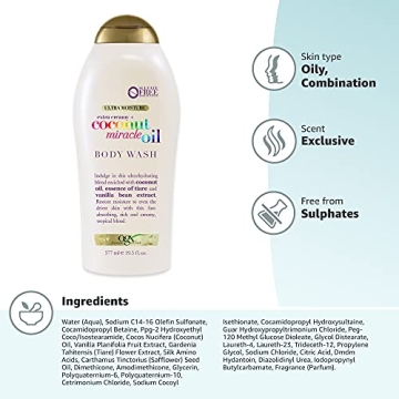 OGX Extra Creamy Coconut Miracle Oil Body Wash 19.5 Fl Oz