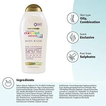 OGX Extra Creamy Coconut Miracle Oil Body Wash 19.5 Fl Oz