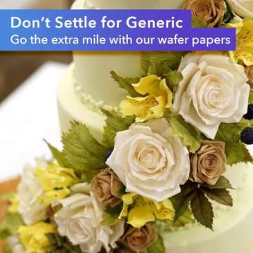 O-Grade Edible Wafer Paper for Cake & Food Decorations, 8” x 11”, 100 Pack