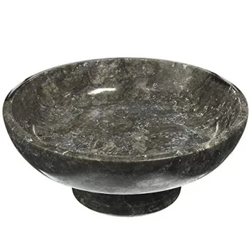 Creative Home Charcoal Marble Bowl 10" x 10" Dark Gray