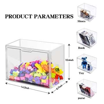 Starogegc Clear Plastic Kids Toy Storage, Stackable Organizer