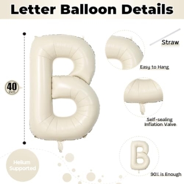40 Inch Beige BABY Balloon for Baby Shower Events