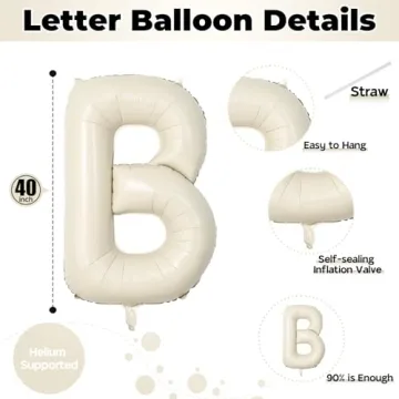 40 Inch Beige BABY Balloon for Baby Shower Events