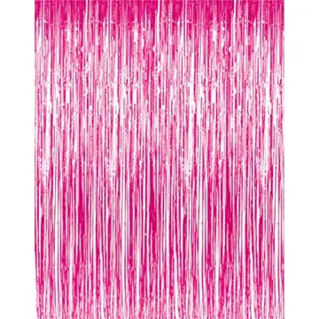 GOER 3.2 ft x 9.8 ft Metallic Tinsel Foil Fringe Curtains Party Photo Backdrop Party Streamers for G...