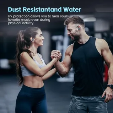 Wireless Earbuds Bluetooth Headphones Sport, Bluetooth Earbuds Stereo Ear Buds, Noise Cancelling Mic, IP7 Waterproof Headset for Workout/Running,Black