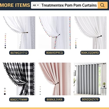 Stylish Treatmentex Pom-Pom White Velvet Curtains 84"