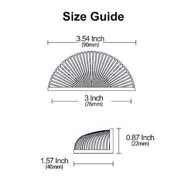 Alzassbg 5 Pack Antique Brass Cabinet Cup Pulls, 3 Inch(76mm) Hole Centers Cabinet Handles Hardware Shell Bin Cup Drawer Pulls Handles AL3033AE