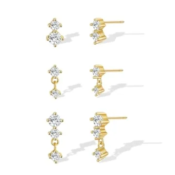 KICKGY Small Stud Earrings - Dainty 14K Gold Jewelry for Women