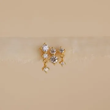 KICKGY Small Stud Earrings - Dainty 14K Gold Jewelry for Women