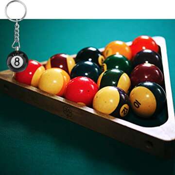 3D Black 8 Ball Keychain Pool Player Gift Lucky Charm