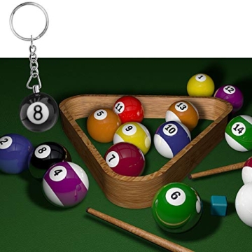 3D Black 8 Ball Keychain Pool Player Gift Lucky Charm