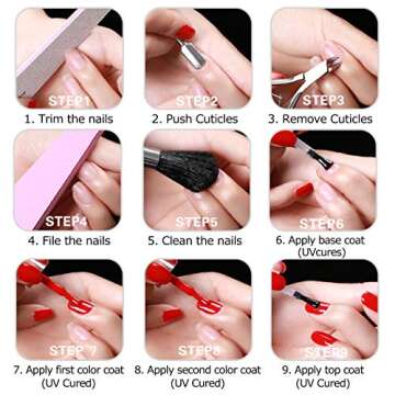 Beetles Summer Pink Gel Nail Polish Set - 6 Colors Magenta Purple Gel Polish, Soak Off Gel Polish Set Nail Art Nail Lamp Cured, 7.3ml Each Bottle Nail Gel Kit for Glitz Glamour Gifts