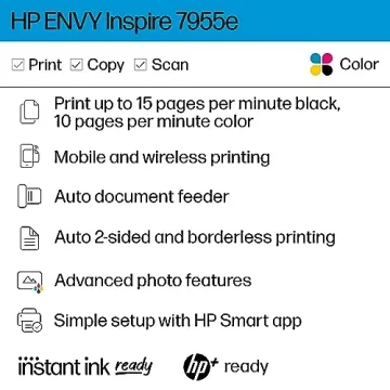 HP ENVY Inspire 7955e - Versatile Wireless Color Printer