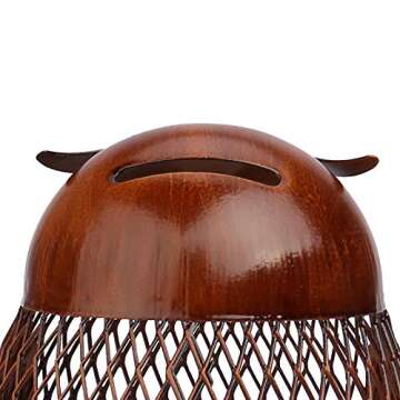 Tooarts Owl Shaped Metal Coin Bank Box Handwork Crafting Art