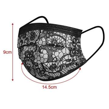 MASZONE [US Stock] 50pcs 3 Ply Non-Woven Disposable Face Mask for Adults Women Face Masks for Protection Fashion Print