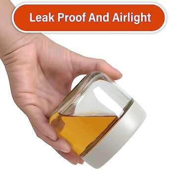 EONJOE 6-Pack 10oz Small Glass Jars with Lids Overnight Oats Meal Prep Salad Food Cereal Snacks Containers Pudding Yogurt Storage Airtight