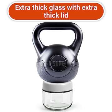 EONJOE 6-Pack 10oz Small Glass Jars with Lids Overnight Oats Meal Prep Salad Food Cereal Snacks Containers Pudding Yogurt Storage Airtight