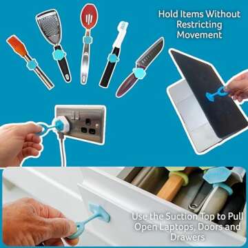 Grip Toggle - Essential Adaptive Aid for Limited Hand Ability Silicone Toggle Device. Adaptive Equipment Disabled Products for Adults. Open Doors and Laptops (4 Pack, 2 Sizes)