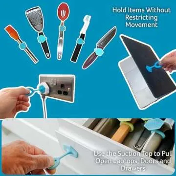 Grip Toggle - Essential Adaptive Aid for Limited Hand Ability Silicone Toggle Device. Adaptive Equipment Disabled Products for Adults. Open Doors and Laptops (4 Pack, 2 Sizes)