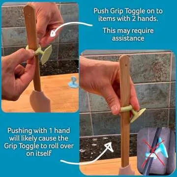 Grip Toggle - Essential Adaptive Aid for Limited Hand Ability Silicone Toggle Device. Adaptive Equipment Disabled Products for Adults. Open Doors and Laptops (4 Pack, 2 Sizes)