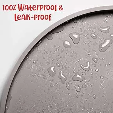 DogBuddy Dog Food Mat - Waterproof Dog Bowl Mat, Silicone Pet Mat for Food and Water Bowls, Nonslip Pet Feeding Mat with Edges, Dogs Food Mats for Floors, Puppy Supplies (Large, Dove)