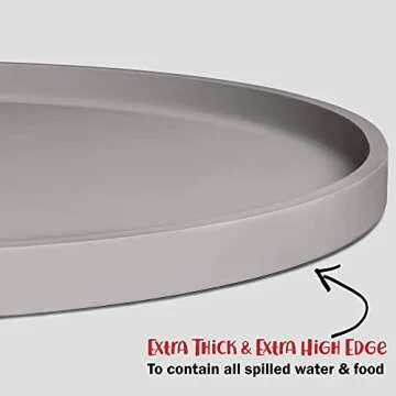 DogBuddy Dog Food Mat - Waterproof Dog Bowl Mat, Silicone Pet Mat for Food and Water Bowls, Nonslip Pet Feeding Mat with Edges, Dogs Food Mats for Floors, Puppy Supplies (Large, Dove)