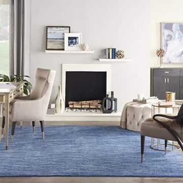 Nourison Indoor Outdoor Navy Blue Rug Easy to Clean