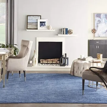 Nourison Indoor Outdoor Navy Blue Rug Easy to Clean