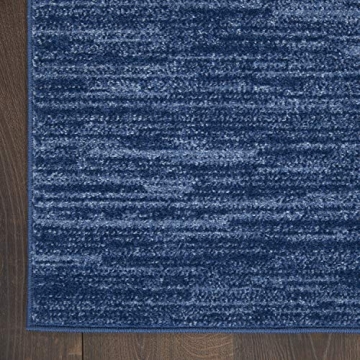 Nourison Indoor Outdoor Navy Blue Rug Easy to Clean