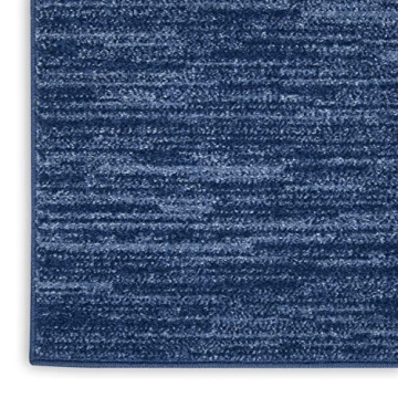Nourison Indoor Outdoor Navy Blue Rug Easy to Clean