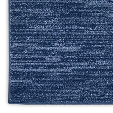 Nourison Indoor Outdoor Navy Blue Rug Easy to Clean