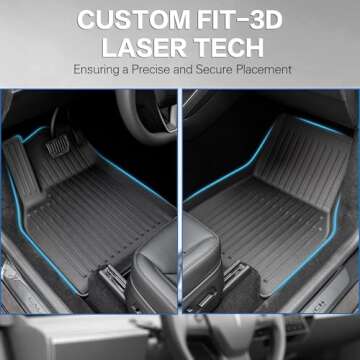 Weize New 2025 Tesla Model Y Juniper Floor Mats & Cargo Liners - 6 Piece Set for All Weather