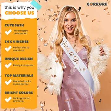 Elegant 'Bride to Be' Bachelorette Party Sash - Satin with Foil