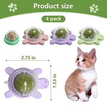 STARROAD-TIM Catnip Ball Toy Catnip Licking Balls for Cats Catnip Rollerball Wall Cat Nips Catnips O...