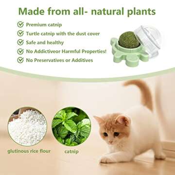 STARROAD-TIM Catnip Ball Toy Catnip Licking Balls for Cats Catnip Rollerball Wall Cat Nips Catnips Organic Ball Teeth Cleaning Dental Kitten Toys Interactive Cat Lick Chew Toy Indoor