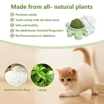 STARROAD-TIM Catnip Ball Toy Catnip Licking Balls for Cats Catnip Rollerball Wall Cat Nips Catnips Organic Ball Teeth Cleaning Dental Kitten Toys Interactive Cat Lick Chew Toy Indoor