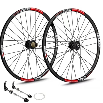 Corki Cycles Dual Disc Brake Mountain Bike Wheelset 26 x1.5-2.4 Inch Aluminum Alloy Wheelset with 32...