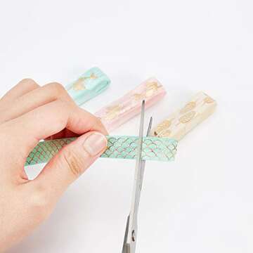 GORGECRAFT 18 Yards Printed Glitter Fold Over Elastic Ribbon 5/8" Grab Bag Headband Elastic Ribbon Trim for Hair Ties DIY Sewing Crafts