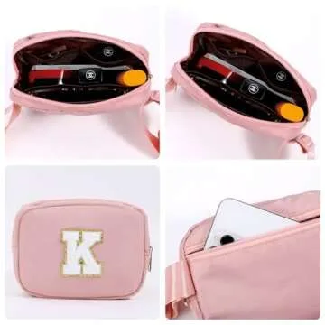 YOOLIFE Gifts for Girls Teen Girls - Initial Crossbody Bag for Girls Teens Belt Bag Fanny Pack, Personalized Preppy Stuff Dance Gifts for Teen Girls Kids, Birthday Gifts for Girls