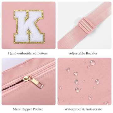 YOOLIFE Gifts for Girls Teen Girls - Initial Crossbody Bag for Girls Teens Belt Bag Fanny Pack, Personalized Preppy Stuff Dance Gifts for Teen Girls Kids, Birthday Gifts for Girls