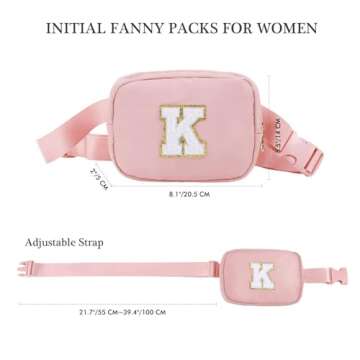 YOOLIFE Gifts for Girls Teen Girls - Initial Crossbody Bag for Girls Teens Belt Bag Fanny Pack, Personalized Preppy Stuff Dance Gifts for Teen Girls Kids, Birthday Gifts for Girls