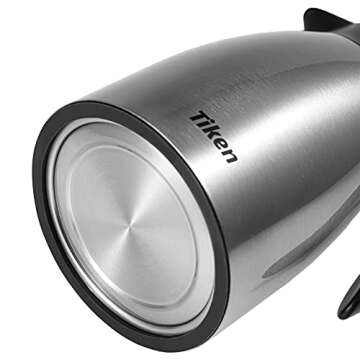 Tiken 68 Oz Thermal Coffee Carafe, Stainless Steel Insulated Vacuum Coffee Carafes For Keeping Hot, 2 Liter Beverage Dispenser (Silver)